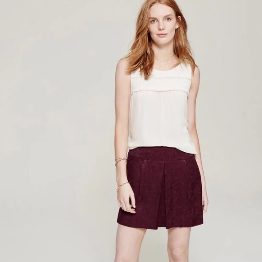 Ann Taylor Loft Rose Jacquard Skort Shorts EUC sz 2